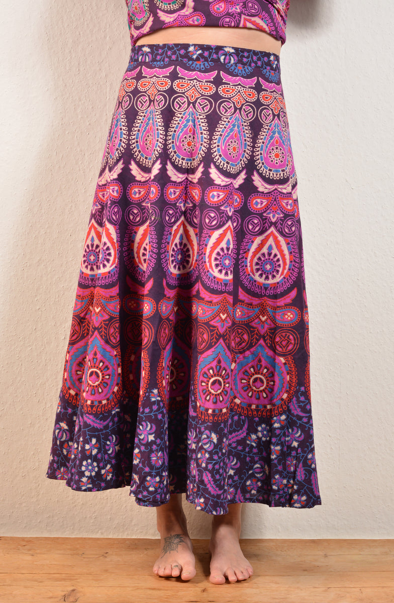 Indian Wrap Plus Size Boho vintage silk Long wrap skirt women