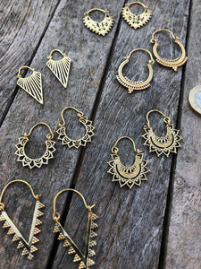 Earrings - Brass/White Metal - SMALL SIZE