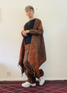 Emma's Emporium fleecy wrap blanket cardigan, unisex men's women's hippie festival clothing