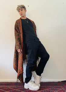 Emma's Emporium fleecy wrap blanket cardigan, unisex men's women's hippie festival clothing