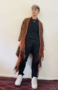 Emma's Emporium fleecy wrap blanket cardigan, unisex men's women's hippie festival clothing