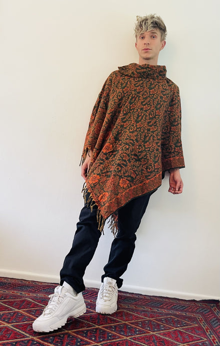 Emma's Emporium paisley fleece unisex hippie warm poncho